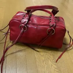 ZARA レザーハンドバッグ レッド