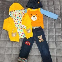 ミキハウス　長袖トップス　刺繍デニム　帽子　100㎝　4点まとめ売り