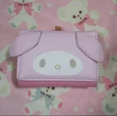 美品サンリオマイメロディミニ財布ウォレットピンク色三つ折りがま口かわいいバッグに