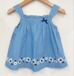 familia ファミリア チュニック 90 花刺繍 水色