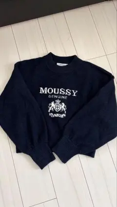 美品MOUSSY ネイビー 長袖セーター F
