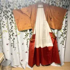 レトロ 着物 小紋 羽織 セット 山吹色 オレンジ系 染めと織 京都 コフクヤ