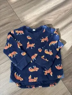 ユナイテッドアローズ　キツネ柄 ネイビー トレーナー 85