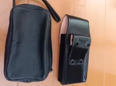 レザー製ブラックポーチとケースセット