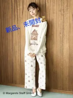 新品 ジェラートピケ Steiff ワンポイントロンT 総柄ロングパンツ セット