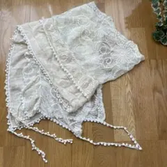 ストール　レース　ベージュ