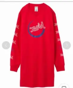 美品　X-girl MILLS LOGO L/S TEE DRESS