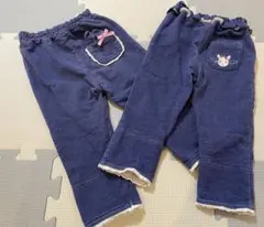 キムラタン＊クーラクール＊ネイビー＊うさぎ刺繍＊パンツ　ズボンセット＊80
