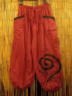 【ＳＡＬＥ】⑥新品＊コットン素材＊渦巻きプリント＊カーゴタイプ＊アラジンパンツ
