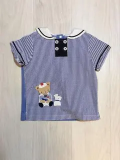 familiar ストラップ セーラー襟 Ｔシャツ