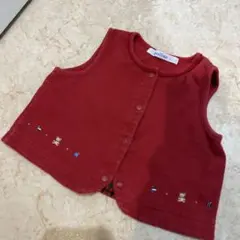 familiar ベビー ベスト 70 赤色