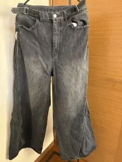 【GRANCY】ジップデザイン バギーデニム パンツ