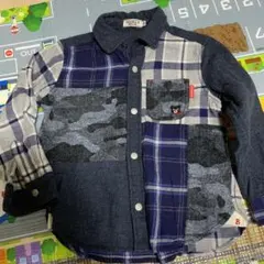 ミキハウスダブルB ボタンシャツ　ネルシャツ