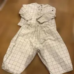 テータテート　チェック柄長袖シャツ・パンツセット 110