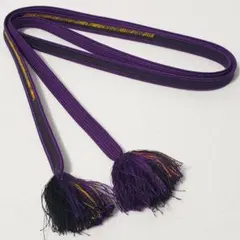 (f01)帯締め 単品 着物 和装 小物 帯紐 黒 紫系