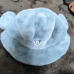 ミッキーマウス 水色 ファー帽子 58cm