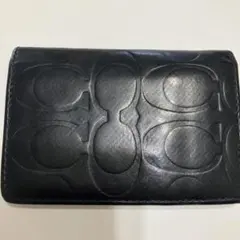 COACH ブラック レザー カードケース　名刺入れ