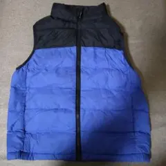 130サイズ ダウンベスト 青/黒
