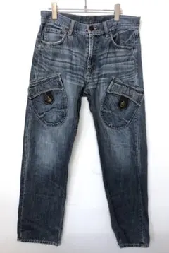 ネオお兄系 ネオグランジ 古着 スリムストレート 変形ポケット カーゴ デニム