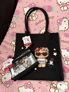 日焼けハローキティ トートバッグ 透明ポーチ付き