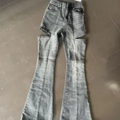 GRL カットアウト フレアデニムパンツ ブラック XS