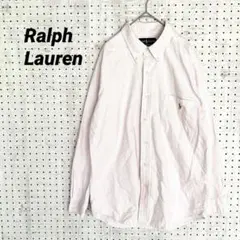 ラルフローレン ストライプ ボタンダウンシャツ（M）刺繍ロゴ ゆったり 春色