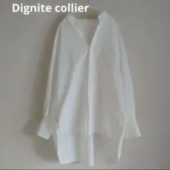 Dignite collier コットン ロング ボリュームスリーブ シャツ