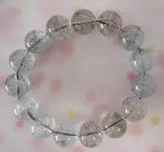 m*~様 時間限定値下げ！ルチルクォーツブレスレット クリアグレー大粒約15mm