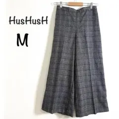 【美品】HusHusH ハッシュアッシュ グレンチェック柄 ワイドパンツ