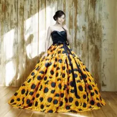 ミカニナガワ mika ninagawa カラードレス 花柄 イエロー 黄色 - メルカリ