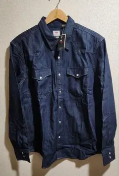 LEVI'S リーバイス ウエスタンシャツ インディゴ 濃紺 リンスカラー Lのサムネイル