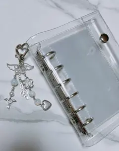 シール帳 A7 クリアバインダー ファイル クリア リフィル付 チャーム付き