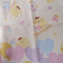 【訳あり】カフェカーテン ポムポムプリン縦約45cm×横約100cm 1枚のサムネイル