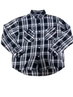 未使用　EDWIN チェック柄ネルシャツ Mサイズ ブラック/ホワイト