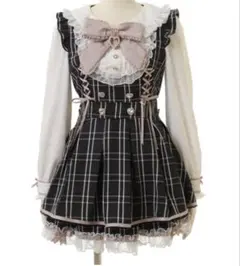 LIZLISA フリルヨークリボンセットアップ グレー