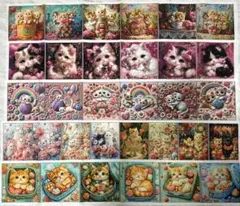 91.セール 猫パネル生地セット　はぎれ