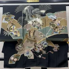 603ayu40□宮参り 掛け着 祝い着 長襦袢付き 七五三にも 鷹□状態良好