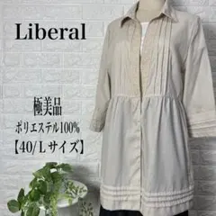 Liberal タックデザインハーフ丈シャツ 【40/Lサイズ】★極美品★