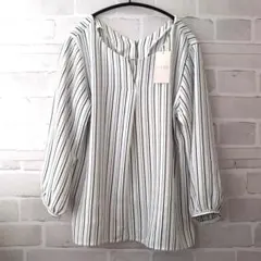 タグ付未使用品　any SiS　ストライプ　七分丈ブラウス　Size１