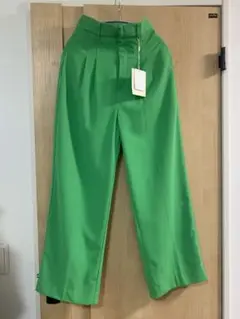 searoomlynn 2タックワイドスラックスパンツ　グリーン