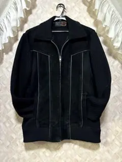 70s TOKYO KROSS GX レザーニット 短丈 ヴィンテージ ブルゾン