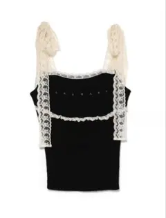 トップス andmary Lil lace knit tops black ANDMARY Lil lace knit tops black - メルカリ