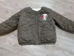 スヌーピー刺繍オリーブグリーンジャケット