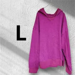 海外古着♡ピンク フード付き オーバーサイズパーカー　個性的　ゆったり　あったか