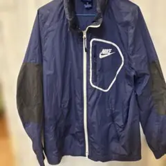 NIKE ナイロンジャケットネイビー切替スウッシュロゴ90s サイズ　M