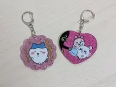ちいかわ ラメアクリルキーホルダー4 【ハチワレ・モモンガと古本屋】2点セット
