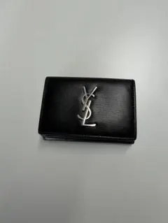 YSL ブラックレザー 三つ折り財布