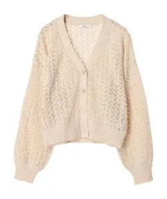 ファンシーヤーンすかしニットカーディガンearth music&ecology