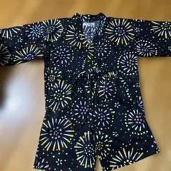 花柄甚平 黒　M〜L レディース