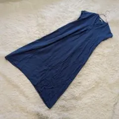 【hareiro】レーヨン100% Vネック フレンチスリーブ　ワンピース　M